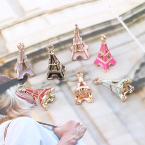 Colorful Eiffel Tower enamel charms in various colors for DIY jewelry making sets