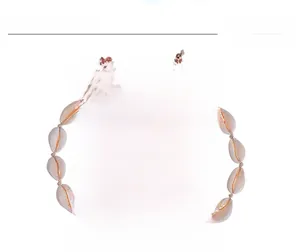 Dettaglio della collana girocollo con conchiglie, cordino regolabile e texture naturale