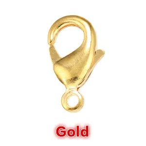 Detailed close-up of high quality gold plated copper lobster clasp for jewelry making diy