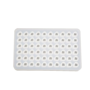 Translucent white 60-cavity silicone mold for mini ice cubes and DIY resin crafts
