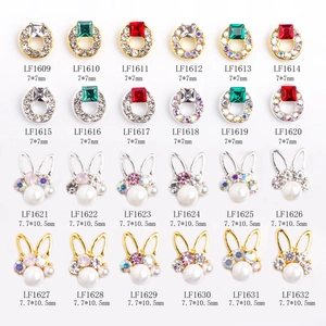 Rabbit Nail Art Decorations Alloy Rhinestone Faux Artificial Pearl Metal Charms DIY Manicure Accessories Cute Cartoon Jewelry