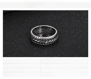 Detailed technical specification table for stainless steel braided punk chain ring