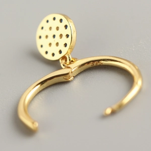 925 silver gold-plated Evil Eye hoop earrings with sparkling cubic zirconia accents
