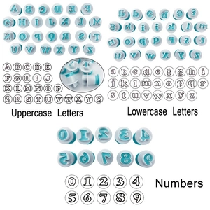 Alphabet and number cookie plunger cutter set for fondant cake and baking decoration
