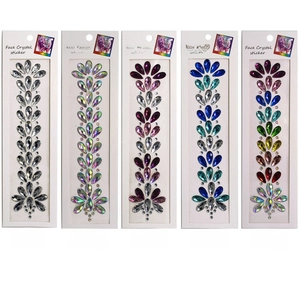 Five sets of assorted rhinestones face stickers for music festival head decoration