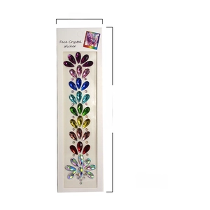 Colorful DIY crystal face jewels and hair rhinestones stickers with size measurements