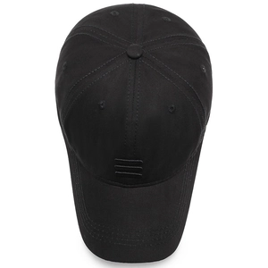 Casquette de baseball noire minimaliste avec logo brodé et visière surpiquée élégante