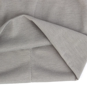Unisex thin double-layer knitted beanie in grey with fine texture and soft stitching