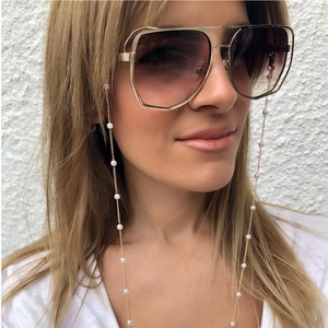 Elegant Glasses Chain Metal Faux Artificial Pearl Anti-lost Eyewear Cord Strap Fashion Neck Lanyard For Women Jewelry Accessory