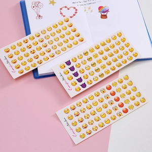 Creative emoji sticker set with 12 sheets of fun expressions for journals and phones