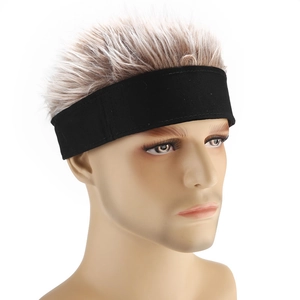Retro brimless sailor cap with short spiked blonde wig hair for men streetwear style