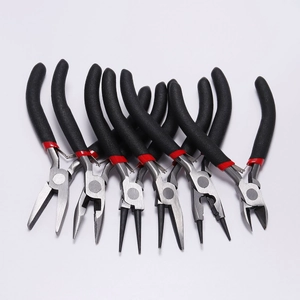 Professional 6-piece mini jewelry plier set with non-slip handles for DIY crafts