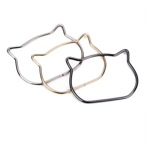 Metal Bag Handles Cat Ear Bear Head Round Shape DIY Handbag Making Hardware Accessories Alloy Replacement For Crochet Bags