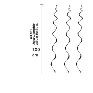 Three pieces of black spiral ceiling decorations measuring approximately 100 cm in length