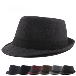 Classic fedora hat color palette featuring grey, black, and navy wool felt options