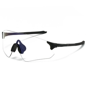 Frameless photochromic cycling sunglasses with clear lenses and non-slip temples