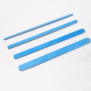 Polished blue stainless steel C-shaped cuff bracelets in various widths for DIY jewelry