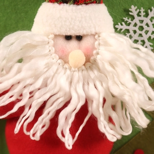 Christmas chair cover featuring Santa Claus design with red felt and plush white beard