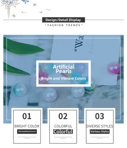 Detailed view of glossy multi-colored electroplated imitation pearls for DIY jewelry making