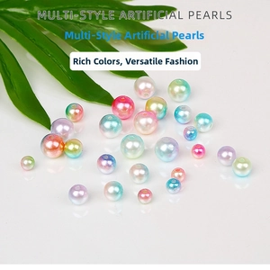 Macro shot of 4-10mm colorful artificial pearls for DIY jewelry making accessories