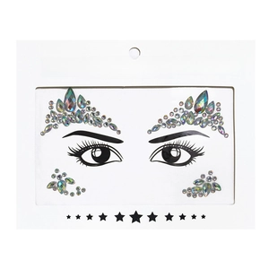 Face crystal sticker packaging with iridescent resin rhinestones for eye and cheek makeup