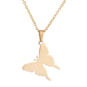 Minimalistische goldene Schmetterling-Halskette aus Edelstahl mit feiner Gliederkette