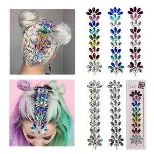 Face Crystal Stickers Hair Rhinestone Body Art Self Adhesive Resin Diamonds For Music Festival Party Makeup Accessory