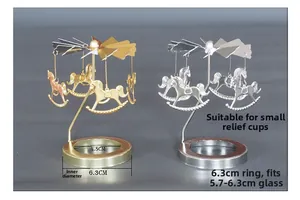 Detailansicht der goldenen und silbernen rotierenden Kerzenhalter mit Innenmaß-Details