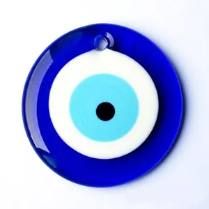 Pendentif œil bleu turc en verre avec cercles concentriques pour collier et décoration