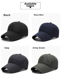 Comparaison détaillée de quatre couleurs de casquettes en sergé de coton avec broderie