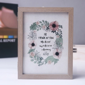 5x7 inch walnut texture DIY 3D shadow box frame with decorative floral insert