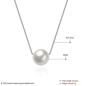 Minimalistische S925 Sterling Silber Halskette mit runder Perle Anhänger für Damen