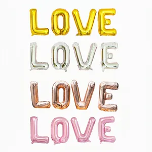 Ballons Lettres LOVE En Aluminium Brillant Ballons Fins Pour Décoration De Mariage Anniversaire