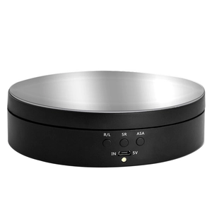 Electric rotating display stand with silver mirror top and speed control for photography