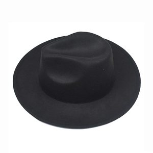 Classic black wool fedora hat with a flat wide brim and structured crown for autumn