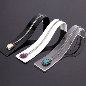 Necklace Display Stand Acrylic S-Shape Jewelry Organizer Holder For Bracelets Pendants Countertop Elegant Showroom