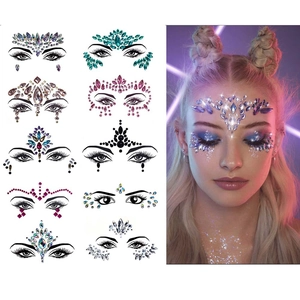 Face Gems Crystal Rhinestone Sticker Self Adhesive Temporary Tattoo Festival Rave Party Body Makeup Beauty Accessories