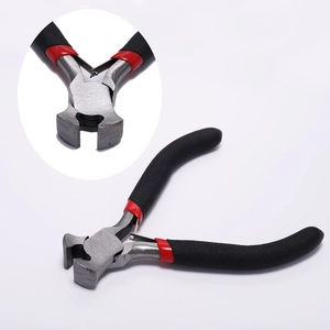 Macro view of end cutting pliers showing precise jaw alignment for jewelry making