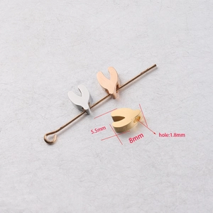 Stainless steel wishbone beads in silver, rose gold and gold with 1.8mm hole