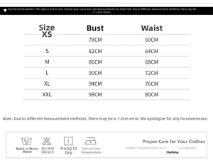 Detailed size chart with XS-XXL measurements for the slim fit lace mermaid wedding gown