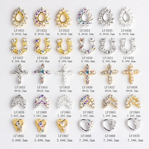 Macro display of diverse alloy nail charms featuring sizes LF1831 to LF1870