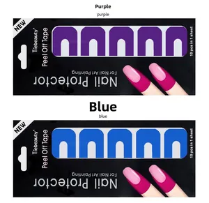 U-förmige Nagelschutz-Aufkleber in Lila und Blau gegen Nagellack-Überlaufen