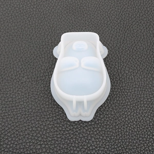 Detailed view of translucent pig-shaped silicone mold for resin and soap DIY crafts