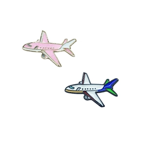 Airplane Enamel Pins Alloy Glitter Pink Aircraft Badges Cartoon Fashion Jewelry Backpack Hat Decoration Accessories