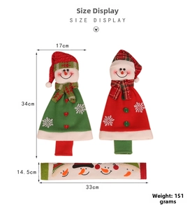 Christmas snowman handle cover and wine bottle bag set dimensions with measurements