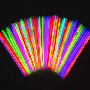 Colorful glow sticks set for concert party decorations in vibrant neon color lights