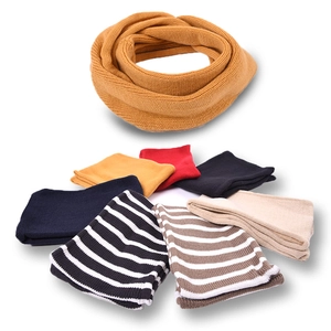 Kids Knitted Snood Neck Warmer Striped Woolen Yarn Warm Winter Scarf For Boys And Girls Soft Comfortable Autumn Accessorie
