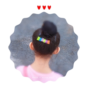 Cute candy-colored bear hair clips with translucent jelly finish for girls and women