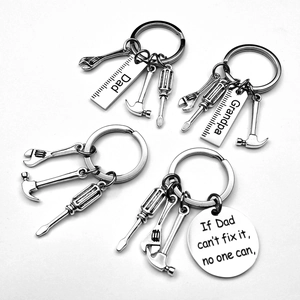 Father's Day keychain with hammer screwdriver and wrench tools for Dad and Grandpa
