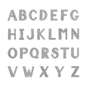 Rhinestone Alphabet Slider Charms Alloy Letter Beads DIY Jewelry Accessories For Bracelet Belt Strap Fashionable Style